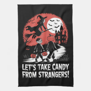 Paño De Cocina Tomemos Caramelos de Extraños Divertido Halloween