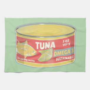 Paño De Cocina Tonelada de retro de pescado en lata de atún