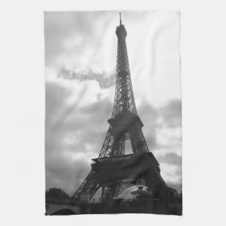 Paño De Cocina Tono negro de la torre Eiffel