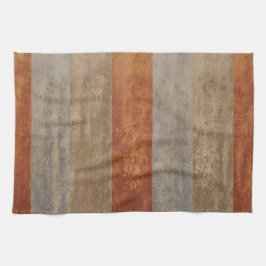 Paño De Cocina Tonos grises y Naranjas Ombre rayado