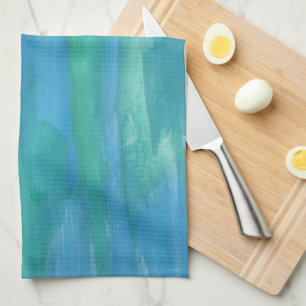 Paño De Cocina Tonos terrestres azules y verdes 