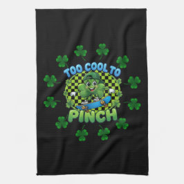 Paño De Cocina Too Cool to Pinch Skateboard Shamrock St. Patricks