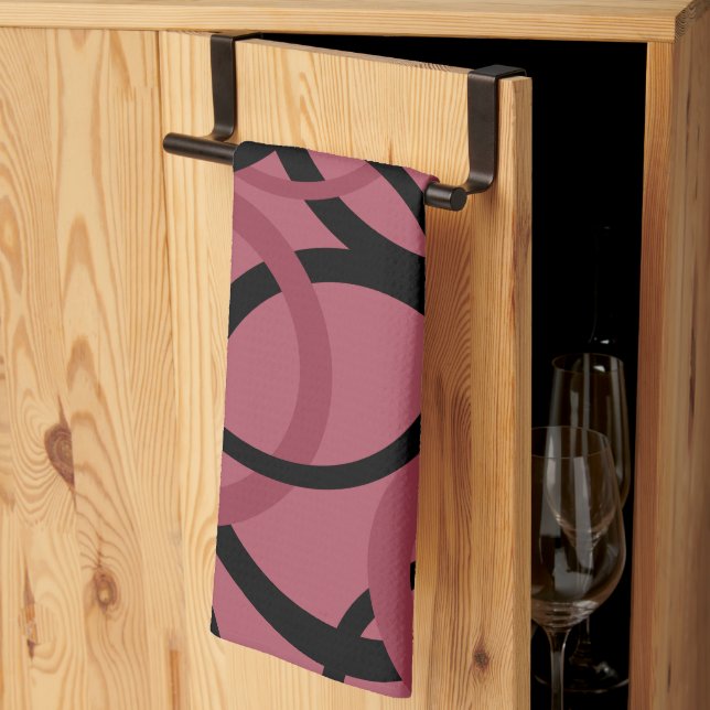 Paño De Cocina Topacio ahumado y círculos negros (Pliegue de tercios)