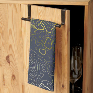 Paño De Cocina Topografía dorada