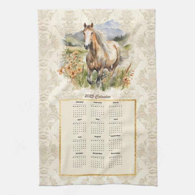 Paño De Cocina Toque de caballo del calendario 2025 (Vertical)