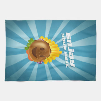 Paño De Cocina Torchon motif burger souriant coloré