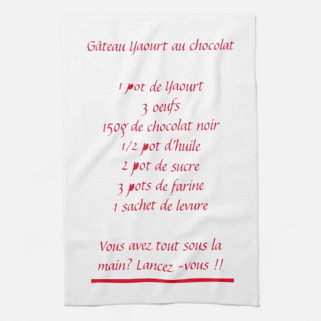 Paño De Cocina Torchons Recette Gâteau Yaourt (Vertical)