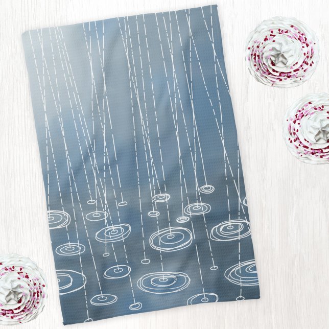 Paño De Cocina Tormenta de lluvia (Rain storm blue kitchen towel)