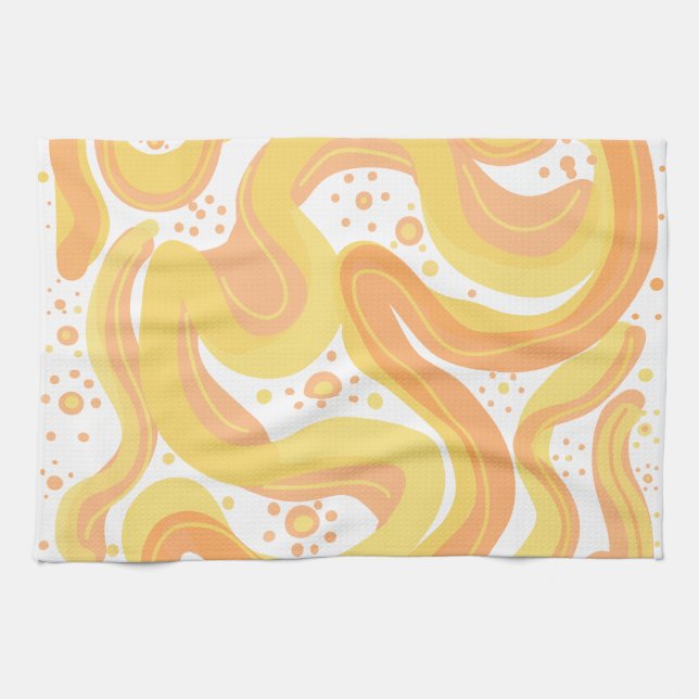 Paño De Cocina Tornillos naranjas Y Amarillos Con Puntos (Horizontal)