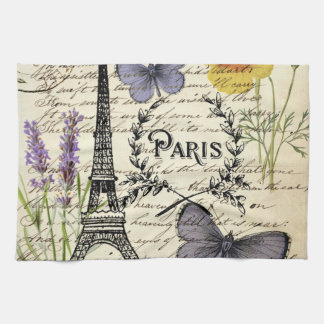 Paño De Cocina torre de eiffel de parís de mariposa frenético vin