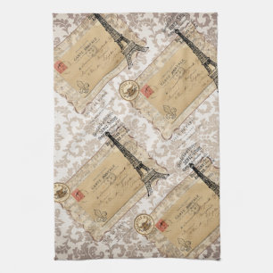 Paño De Cocina Torre Eiffel elegante lamentable del vintage de