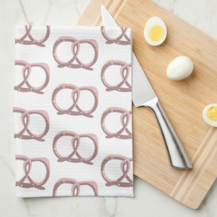 Paño De Cocina Torsión de Pretzel Salado Patrón Rosa