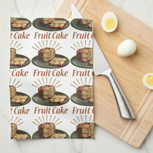 Paño De Cocina Torta de la fruta del Fruitcake (Doblado Cuarto)