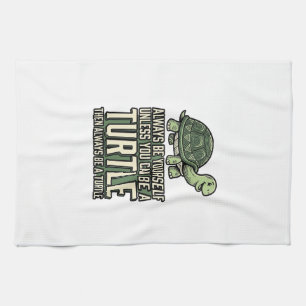 Paño De Cocina Tortuga Divertida Sé Tú Mismo Diseño de Camiseta V