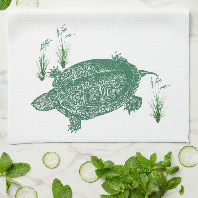 Paño De Cocina Tortuga marina verde (Doblado)