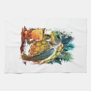 Paño De Cocina Tortuga Tortugas Marinas Hawaianas Piña Aloha Copi