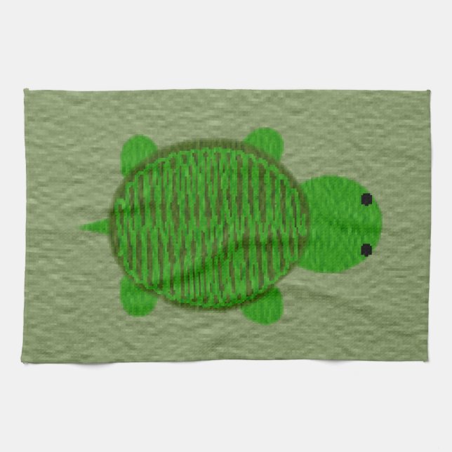 Paño De Cocina Tortuga verde adorable (Horizontal)