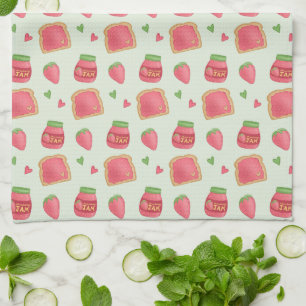 Paño De Cocina Tostada dulce y mermelada de fresa