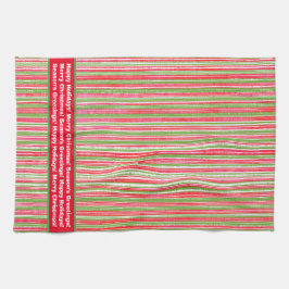 Paño De Cocina Tow de cocina en monograma de franjas rojas, verde