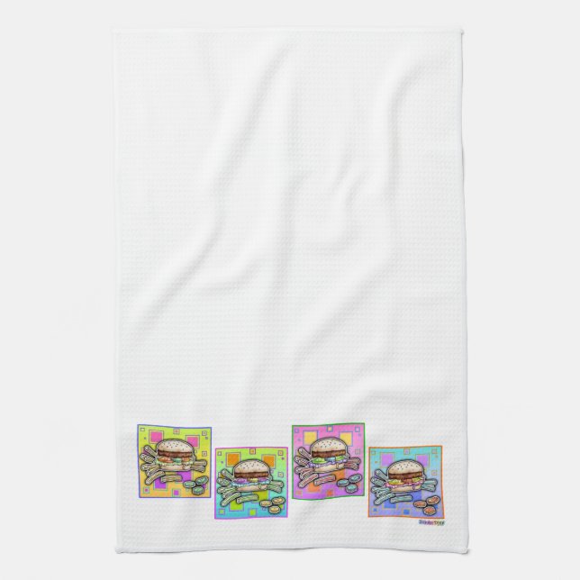 Paño De Cocina TOWEL DE KITCHEN DE HAMBURGER Pop Art (Vertical)