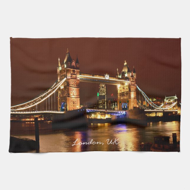 Paño De Cocina Tower Bridge, London at Night, England (Reino Unid (Horizontal)