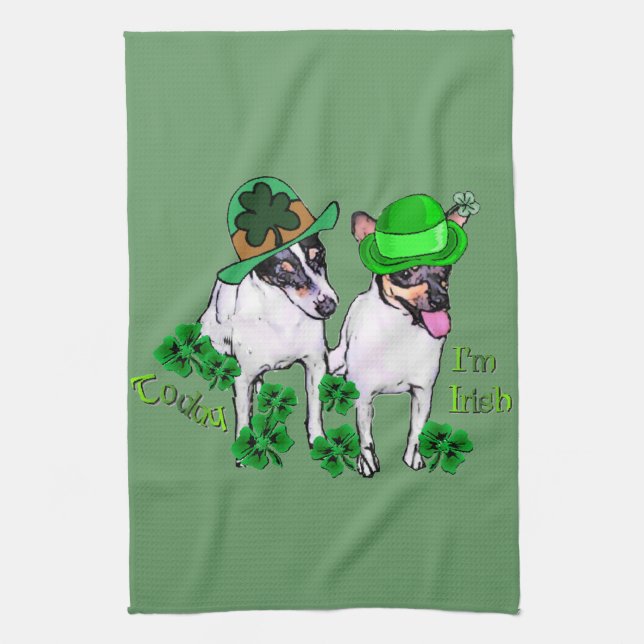 Paño De Cocina Toy Fox Terrier St Pattys (Vertical)