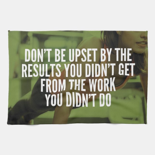 Paño De Cocina Trabajo duro - Motivación del entrenamiento de gim (Horizontal)