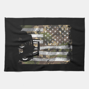 Paño De Cocina Tractor de bandera de camuflaje Camión agrícola vi