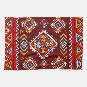 Paño De Cocina Tradicional textura tribal, étnica sin costura.