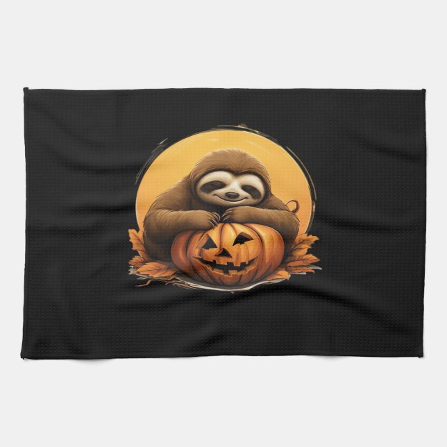 Paño De Cocina Tragedia durmiente y calabaza de Halloween Classic (Horizontal)
