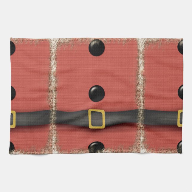 Paño De Cocina traje de santa claus con botones de cinturón (Horizontal)