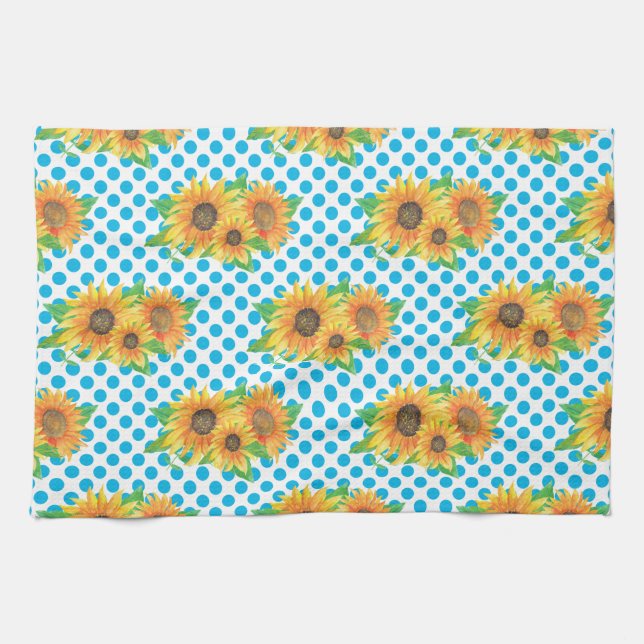 Paño De Cocina Trajes Florales De Girasol (Horizontal)