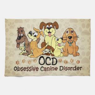 Paño De Cocina Trastorno obsesivo canino del OCD Brown