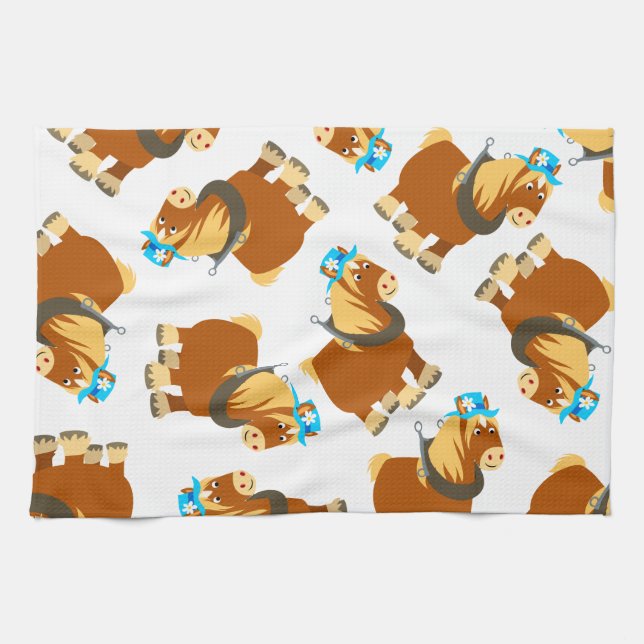 Paño De Cocina Trato Personalizado lindo Breton Horse Kitchen Toa (Horizontal)
