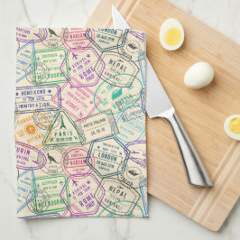 Paño De Cocina Travel Stamps