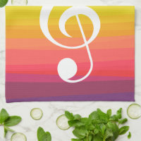 Treble Clef con acuarela de arcoiris personalizada