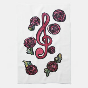 Paño De Cocina Treble Clef Music Professor Art
