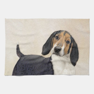 Paño De Cocina Treeing Walker Coonhound Painting - Arte original