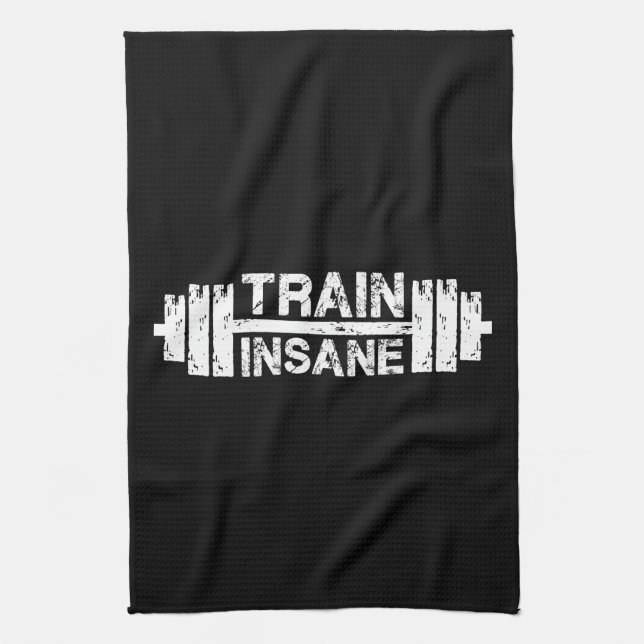 Paño De Cocina Tren loco - Barbell, Gym, Workout Inspirador (Vertical)