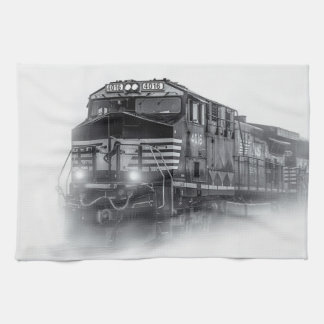 Paño De Cocina Trenes en blanco y negro