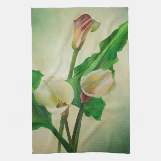 Paño De Cocina Tres Calla Lilies Asombroso Acrílico Botánico