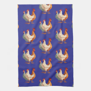 Paño De Cocina Tres gallinas francesas retro recorte de mediados