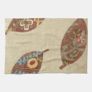 Paño De Cocina Tres hojas sobre fondo de textura lineal