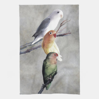 Paño De Cocina Tres Lovebirds bonitos