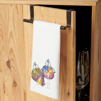 Paño De Cocina Tres pájaros coloridos y extravagantes