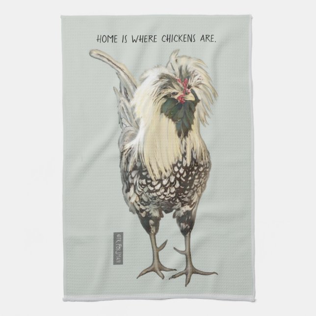 Paño De Cocina ©TRFORSMAN polaco del gallo del blanco (Vertical)