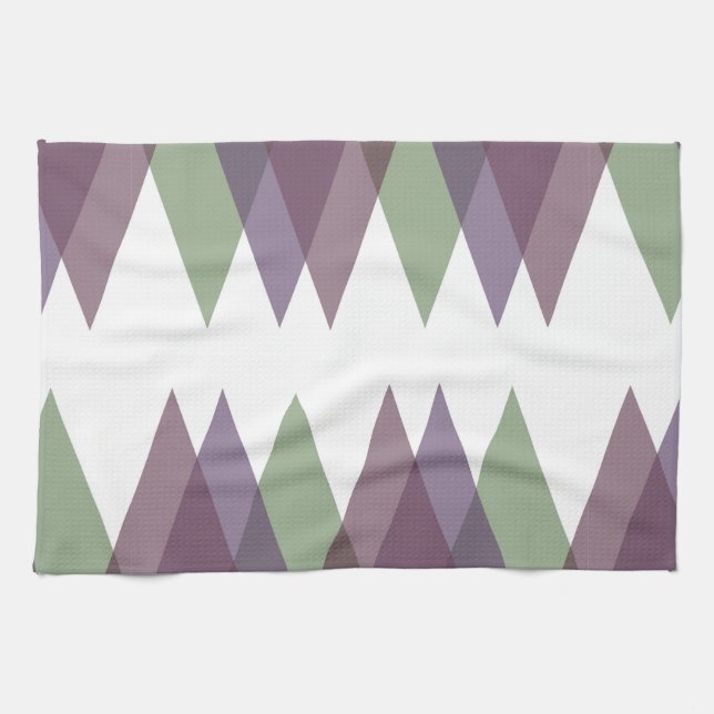 Paño De Cocina Triángulos malvas y verdes (Horizontal)