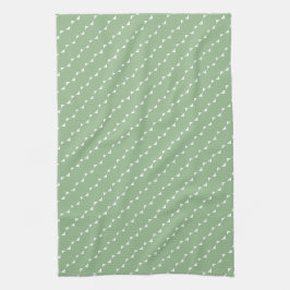 Paño De Cocina Triángulos Pequeños Minimalistas en Verde Polvo
