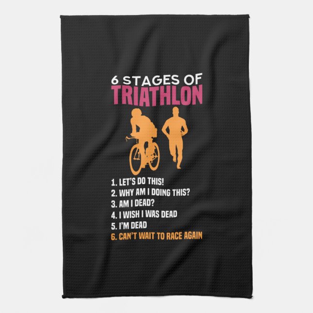 Paño De Cocina Triatlón - 6 Etapas De Triatlón (Vertical)