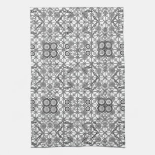 Paño De Cocina Tribal Batik - gris / gris, negro y blanco